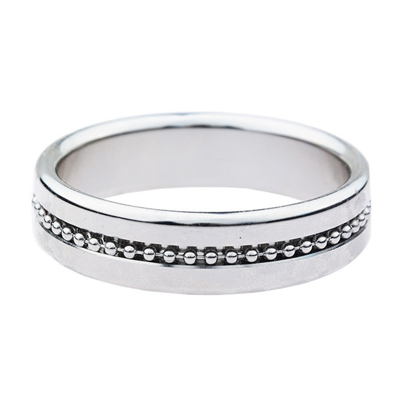 MenSteel Cockring Perly Ring Contour Argenté